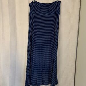 Lord & Taylor Blue and White Striped Petite Top